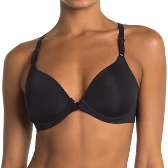 Hanes Other - Hanes Oh So Light Front Close T-Shirt Bra Black